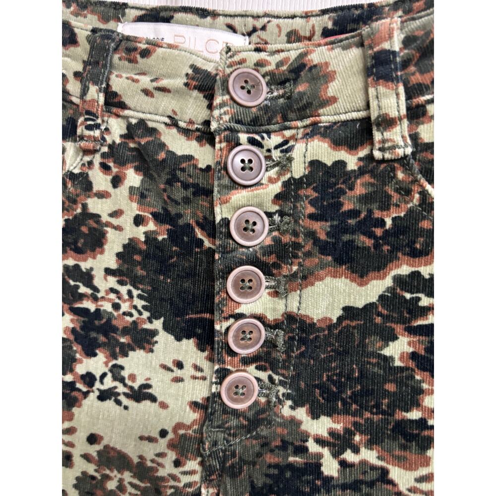 Pilcro Anthropologie Pants Womens 28 Camo Floral Corduroy High Rise Skinny EUC - Picture 3 of 13